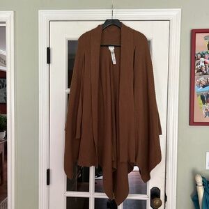 Chico’s One Size Brown Shawl Cape Coverup EUC
